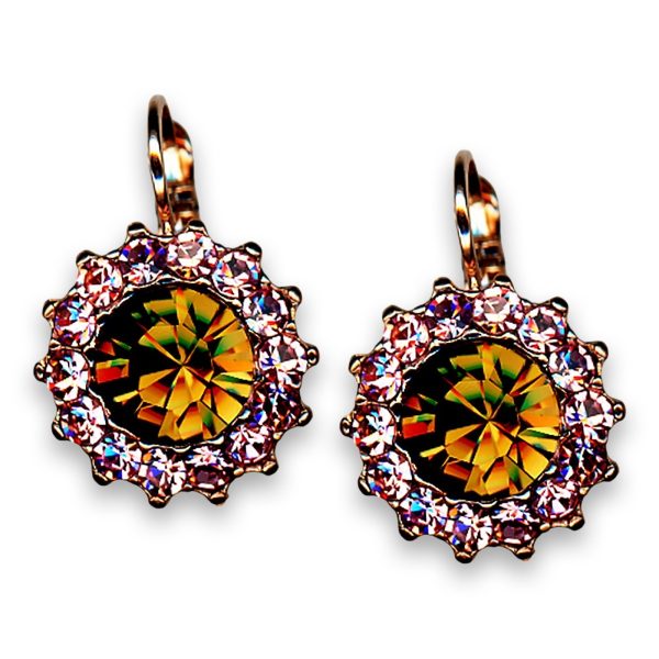 Earrings by Mariana Woman Ethereal Quartz and Rose Swarovski Crystals