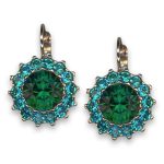 Earrings by Mariana Woman Elegant Emerald and Zircon Swarovski Crystals - Image 3