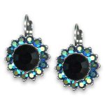 Earrings by Mariana Woman Brilliant AB and Jet Swarovski Crystals