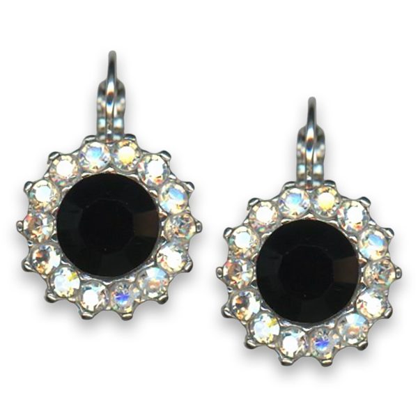 Earrings By Mariana Woman Elegant Jet and Moonlight Swarovski Crystals