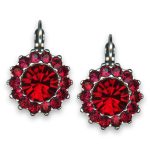 Earrings by Mariana Woman Luxurious Ruby and Siam Swarovski Crystals - Image 2