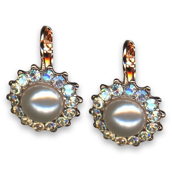 Earrings by Mariana Woman Graceful Pearl and Moonlight Swarovski Crystals