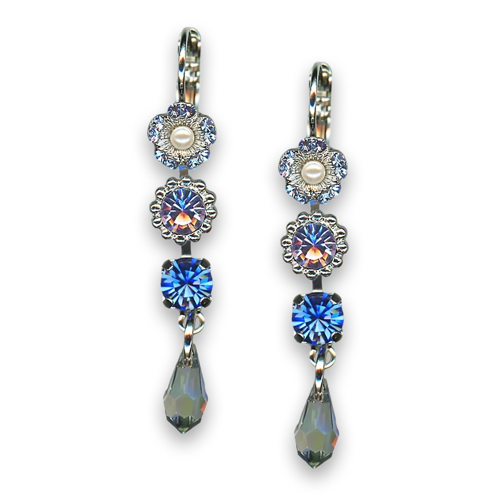 E-1320-1163-RO6 (1) Earrings by Mariana Woman Gorgeous Blue and Purple Swarovski Crystals - Image 1