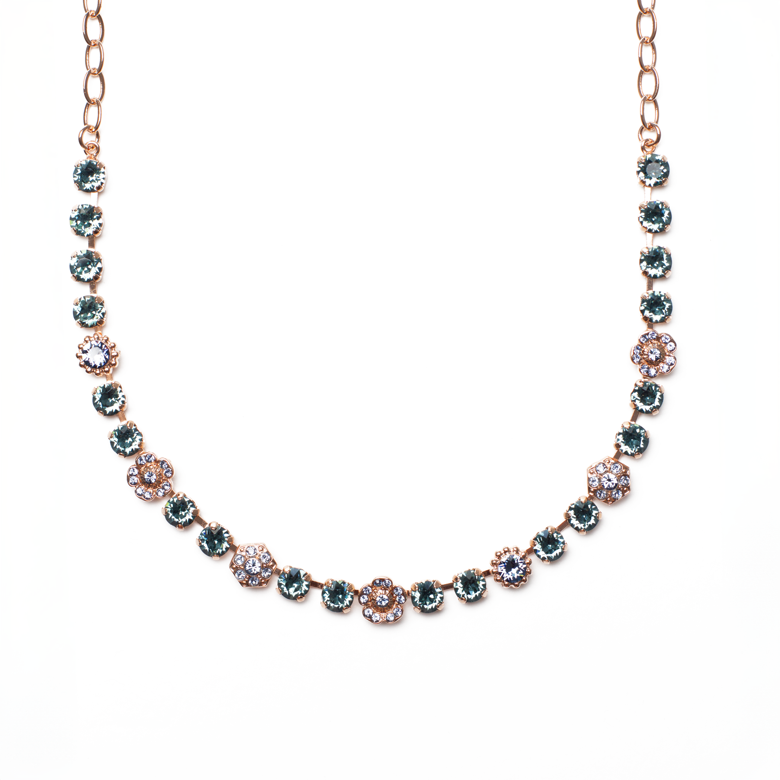 N-3024-266266-RG (1) Necklace by Mariana Woman Floral Sapphire Swarovski Crystals - Image 1