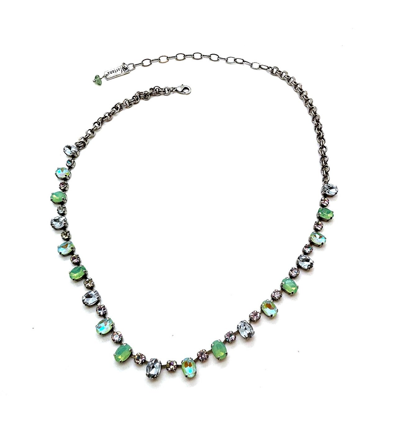 N-3508-3-1148-SP (1) Necklace By Mariana Woman Beautiful Green and Violet Swarovski Crystals - Image 1