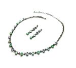 Jewelry Set By Mariana Woman Necklace and Earrings Green Swarovski Crystals - Image 2