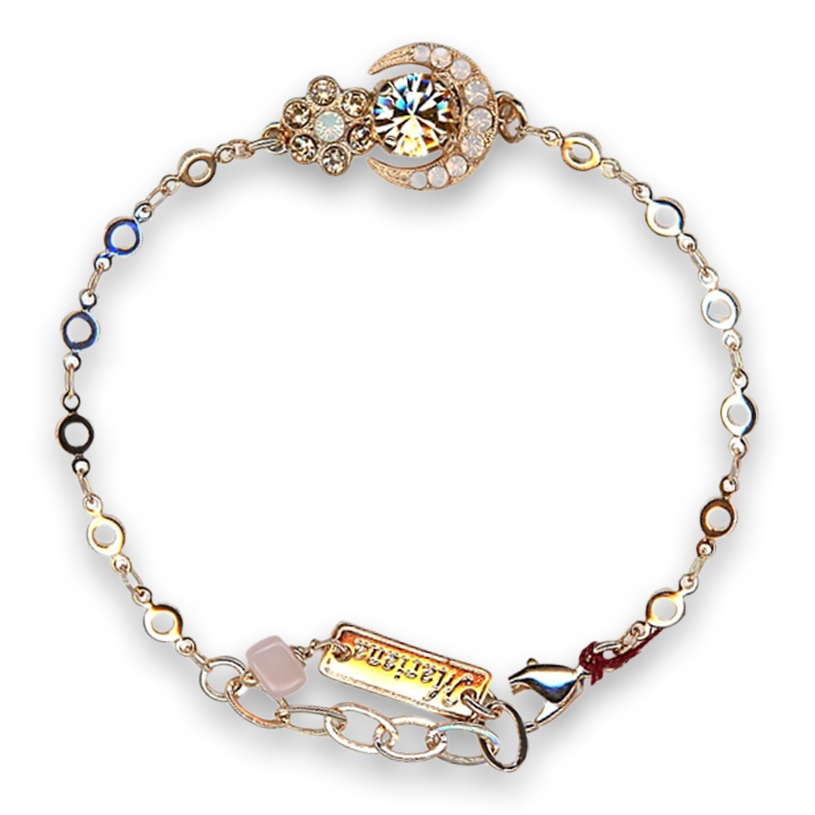 B-4027-2-2333-RG (1) Bracelet By Mariana Woman Exquisite Peach and Opal Swarovski Crystals - Image 1