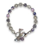 Bracelet by Mariana Woman Beautiful Violet and Pearl Swarovski Crystals - Image 3