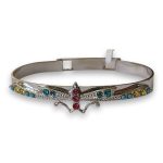 Bracelet by Mariana Woman Sleek Fuchsia and Teal Swarovski Crystals