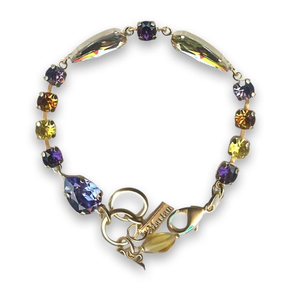 Bracelet by Mariana Woman Opulent Jonquil and Purple Swarovski Crystals