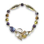 Bracelet by Mariana Woman Opulent Jonquil and Purple Swarovski Crystals - Image 2