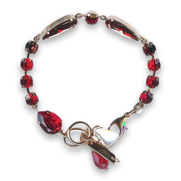 Bracelet by Mariana Woman Stunning Siam and Burgundy Swarovski Crystals