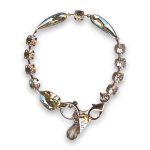 Bracelet by Mariana Woman Elegant Silk and Golden Swarovski Crystals - Image 3