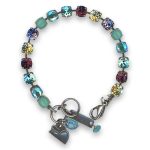 Bracelet by Mariana Woman Elegant Amethyst and Turquoise Swarovski Crystals - Image 2