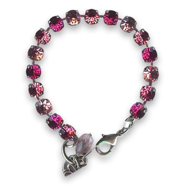 Bracelet by Mariana Woman Charming Fuchsia and Rose Swarovski Crystals