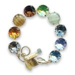Bracelet by Mariana Woman Stunning Brown and Aqua Swarovski Crystals