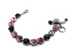Bracelet by Mariana Woman Dazzling Pink and Jet Swarovski Crystals - Image 2