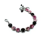 Bracelet by Mariana Woman Dazzling Pink and Jet Swarovski Crystals - Image 4
