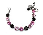 Bracelet by Mariana Woman Dazzling Pink and Jet Swarovski Crystals
