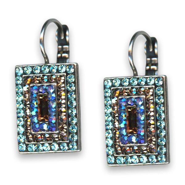 Earrings by Mariana Woman Gorgeous Turquoise and Topaz Swarovski Crystals