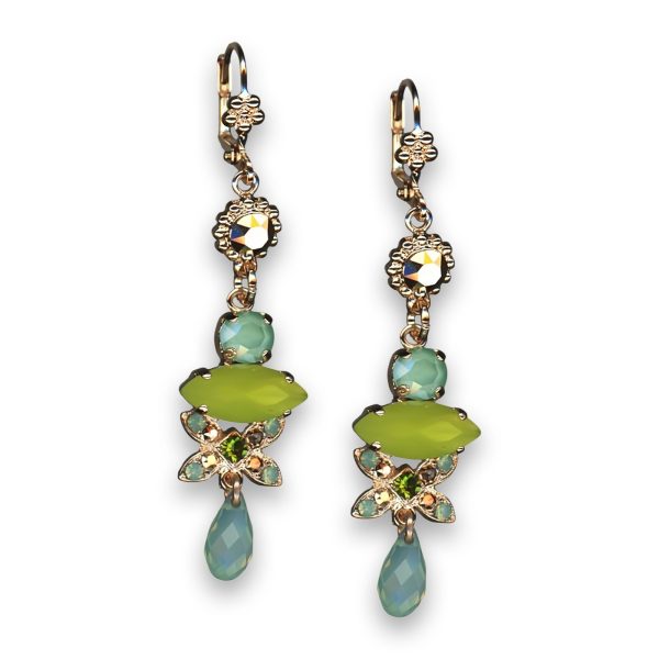 Earrings by Mariana Woman Dangling Aurum and Opal Swarovski Crystals