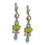 Earrings by Mariana Woman Dangling Aurum and Opal Swarovski Crystals - Image 3