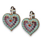 Earrings by Mariana Woman Charming Amethyst and Turquoise Swarovski Crystals