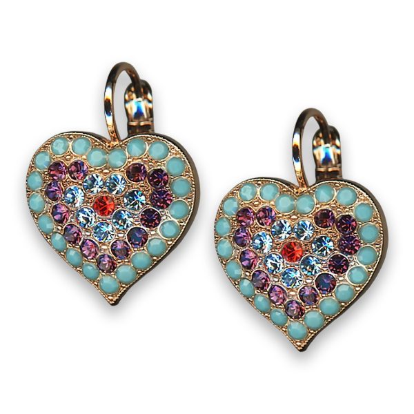 Earrings by Mariana Woman Charming Amethyst and Turquoise Swarovski Crystals