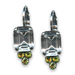 Earrings by Mariana Woman Ethereal Clear and Peridot Swarovski Crystals