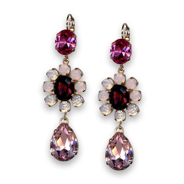 Earrings by Mariana Woman Luxurious Rose and Opal Swarovski Crystals