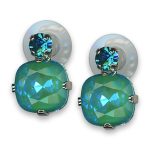 Earrings by Mariana Woman Chic Laguna and Indicolite Swarovski Crystals - Image 2