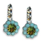 Earrings by Mariana Woman Charming Floral Turquoise Swarovski Crystals