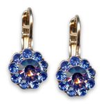 Earrings by Mariana Woman Dainty Floral Sapphire and Tanzanite Swarovski Crystals - Image 3