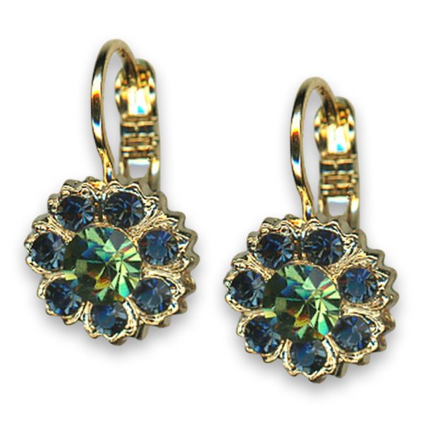 Earrings by Mariana Woman Sophisticated Blue and Green Swarovski Crystals