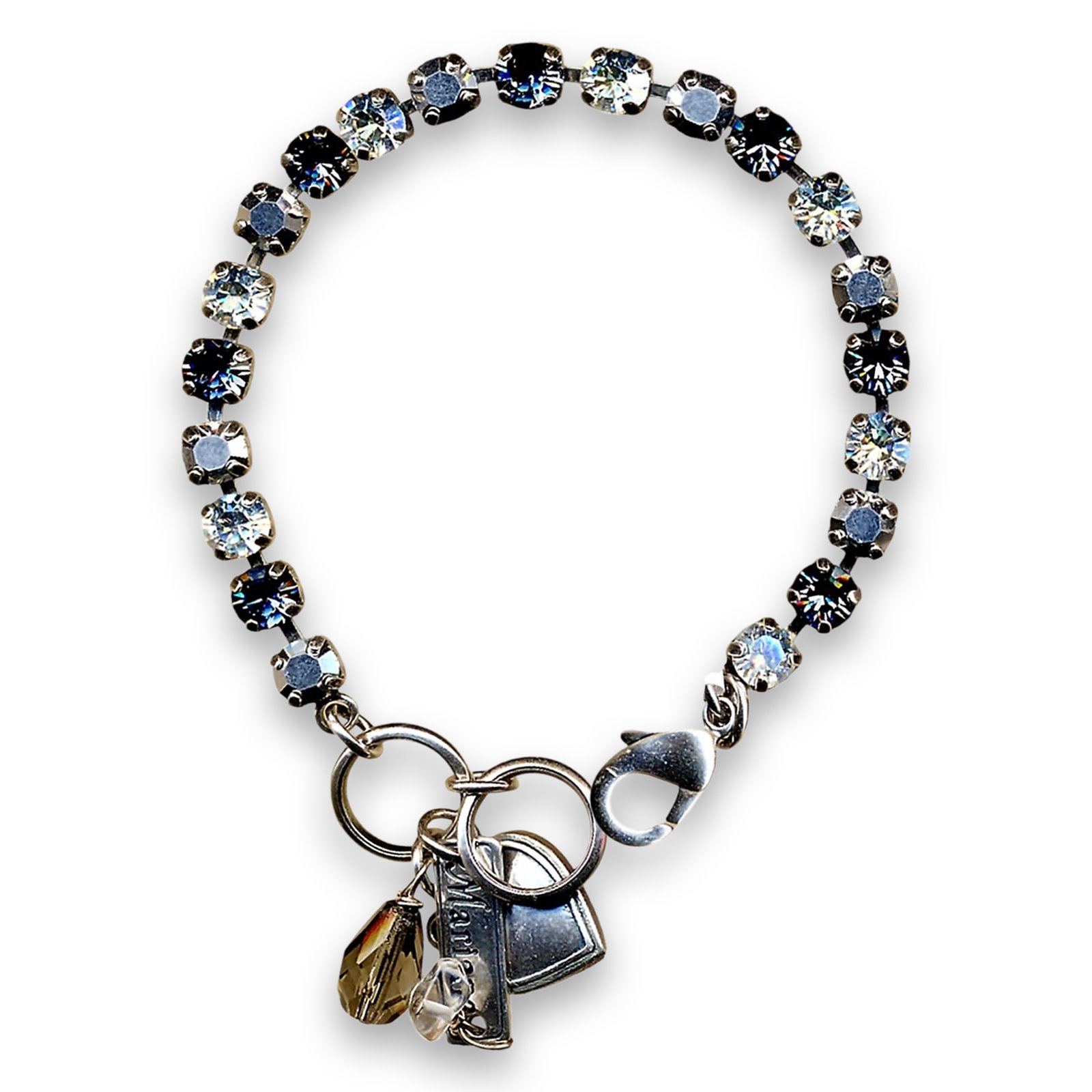 B-4000-1328-SP (1) Bracelet by Mariana Woman Elegant Silver and Clear Swarovski Crystals - Image 1