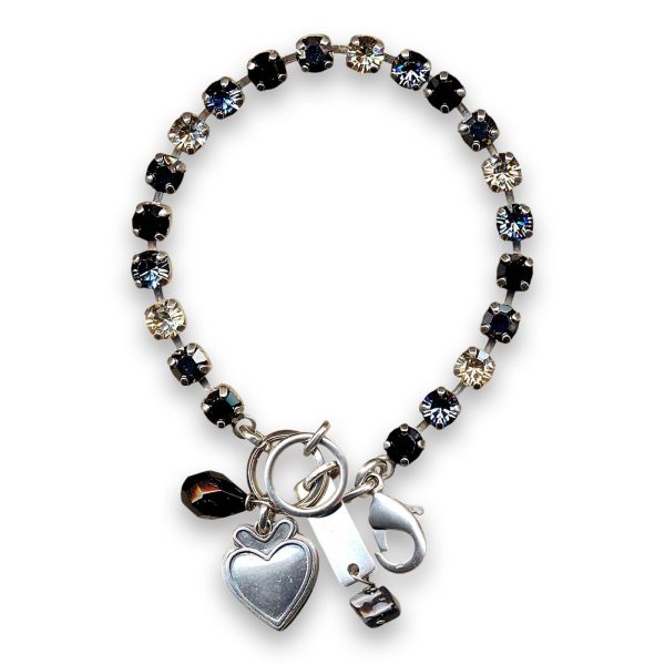 Bracelet by Mariana Woman Glamorous Jet and Navy Blue Swarovski Crystals