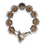 Bracelet by Mariana Woman Glamorous Golden and Topaz Swarovski Crystals - Image 2