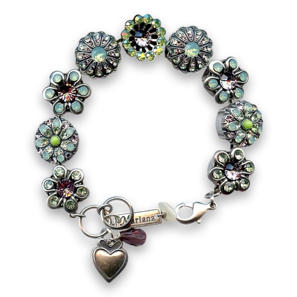 Bracelet by Mariana Woman Sophisticated Olivine and Opal Swarovski Crystals