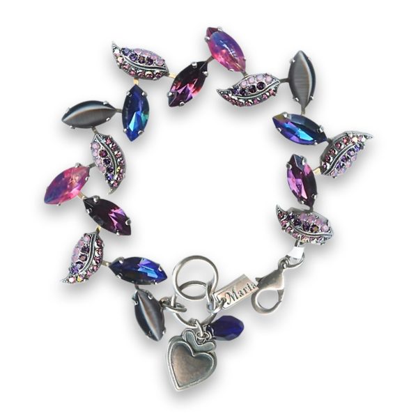 Bracelet by Mariana Woman Shimmering Rose and Capri Blue Swarovski Crystals