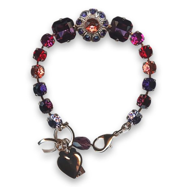 Bracelet by Mariana Woman Exquisite Purple and Peach Swarovski Crystals