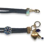 Bracelet by Mariana Woman Fashionable Leather Wrap Capri Blue Swarovski Crystals