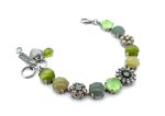 Bracelet By Mariana Woman Adorable Green Quartz Mineral and Opal Swarovski Crystals - Image 3