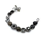 Bracelet By Mariana Woman Glamorous Obsidian Mineral and Jet Swarovski Crystals - Image 2