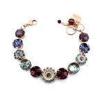 Bracelet by Mariana Woman Elegant Amethyst Mineral and Tanzanite Swarovski Crystals