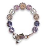 Bracelet by Mariana Woman Lovely Pearl Mineral and Violet Swarovski Crystals - Image 3