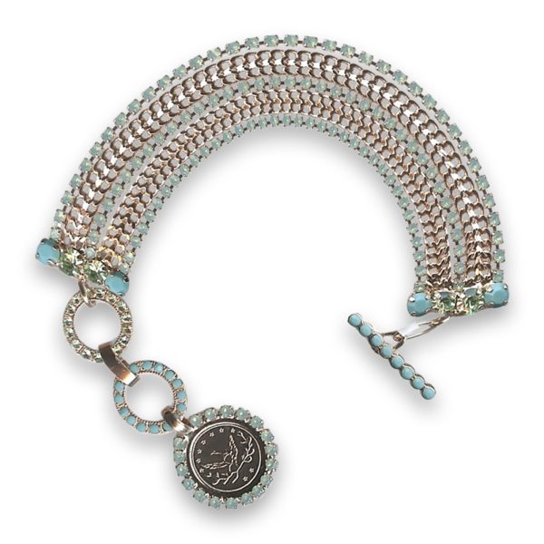 Bracelet by Mariana Woman Exquisite Turquoise and Green Swarovski Crystals