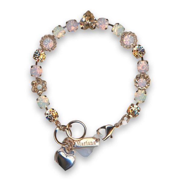Bracelet by Mariana Woman Lovely Champagne and Pink Swarovski Crystals