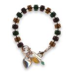 Bracelet by Mariana Woman Elegant Burgundy and Emerald Swarovski Crystals - Image 2