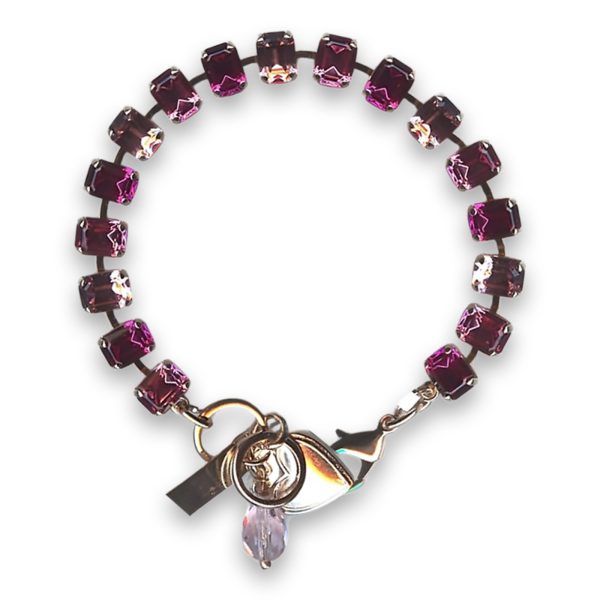 Bracelet by Mariana Woman Lovely Rose and Fuchsia Swarovski Crystals