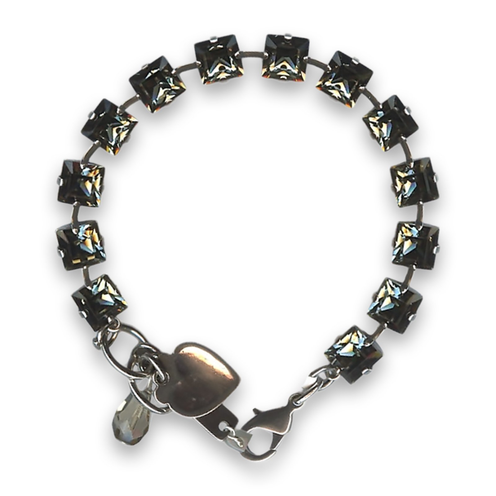 B-4431-215215-SP (1) Bracelet by Mariana Woman Exquisite Black Diamond Swarovski Crystals - Image 1